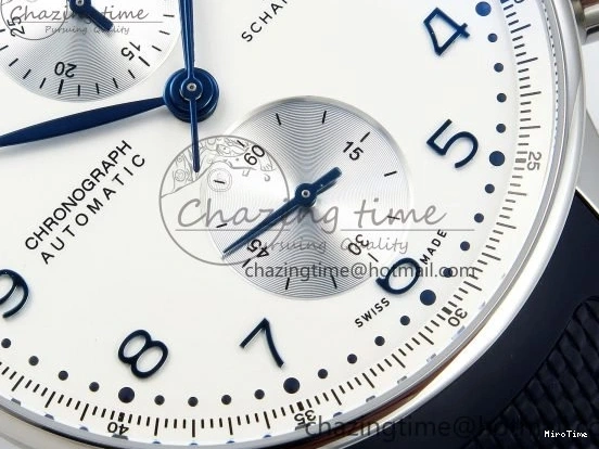 MIROTIME 0412 Casual Portuguese Chrono IW3716 Z+F 1:1 Best Edition White Dial on Blue Rubber Strap A 7016